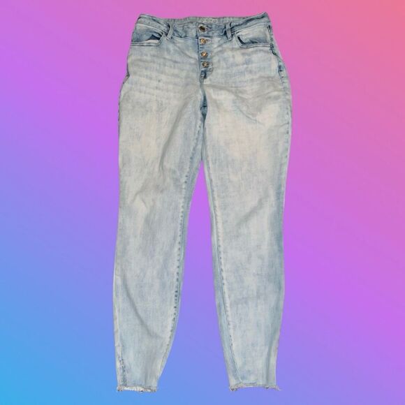 Maurices Button Fly High Rise Jeans Size Large Long 32x30 #168 - Picture 5 of 8